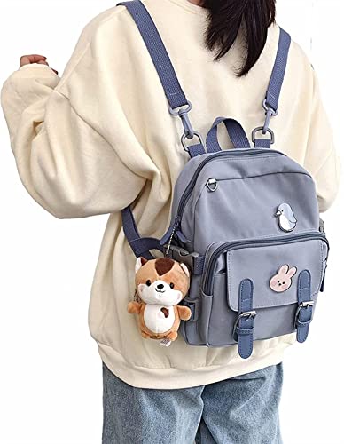 For Kawaii Sac à dos Girl Girl avec pendentif Kawaii Pendentif mignon Mini Sac à dos #1 (Color : Blue, Size : 23 * 8 * 27CM) Cover