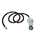 GasSaf 5FT Two Stage Propane Regulator with Hose for Dual Fuel Generator, RV Appliance,Gas Stove and More?3/8 Female Flare Nut