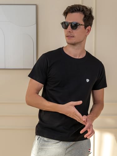 Image of Lux Cozi Men's Cotton Solid Regular Fit T-Shirt