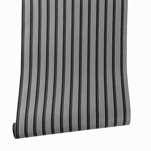 Pamatio Wooden Slats Wallpaper Dark Grey Natural Wood Panel Effect Wallpaper Roll,Non-Woven Stylish Modern Retro Feature Living Room Wall, 53 X 950cm - Image 5