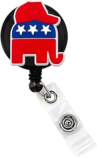 Trump 2024 Badge Reel Funny Nurse Doctor CNA ID Holder Badge Clip Retractable 25 inch Extension Yazzle Dazzle Vote Voting Election President Democrat Republican Congress Senate