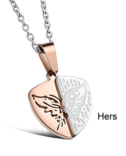 His & Hers Matching Set Titanium Stainless Steel Couple Pendant Necklace Love Style In A Gift Box #TOP4