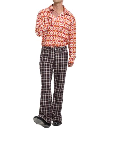 Men's Flared Trousers 70s Outfits Bell Bottom Classic Flared Disco Denim Pants,Vintage Pants, Used Look Flared Jeans4