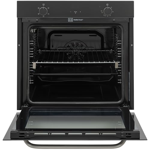Telefunken Backofen Einbaugerät | Einbaubackofen autark | 78 Liter | Hot Air Shield | 60 cm Einbau Ofen ohne Kochfeld | Umluft/Ober-Unterhitze | 5 Funktionen | Einfache Reinigung | EEK A | Schwarz