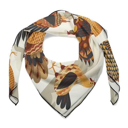 A Flock of Chickens Head Scarf for Women Lightweight Fashion Wraps Headscarf Neck Scarf Sunscreen Shawls for Gift Scarves 27