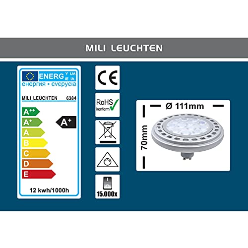 Mili-Leuchten Qpar111 - Lampadina a LED GU10, 12
