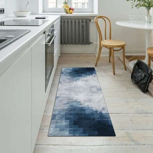 Alfombra larga de cocina y pasillo transitable con diseño abstracto lavable 5