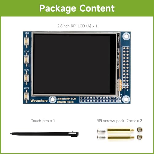 Image of Waveshare 2.8inch Resistive Touch Screen TFT LCD, Compatible with Raspberry Pi 5 /4B /3B /Zero /Zero W /Zero 2W /Pico /Pico W /Pico WH, 320x240 Resolution