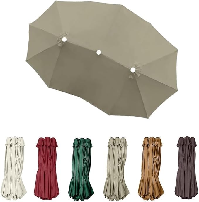 Replacement Canvas for Double Parasol Cover, Fits 4.6m Awning, Durable Material, Easy Installation, Suitable for Outdoor Use