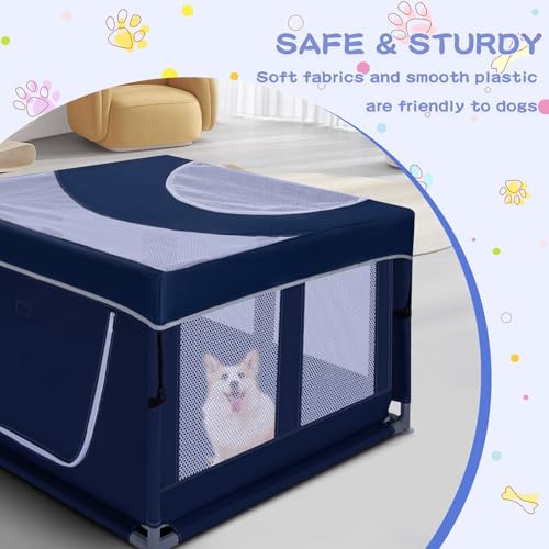 Jaobeem cercadinho para cães com teto removível de 42 × 42 polegadas, cercadinho para cachorrinhos,