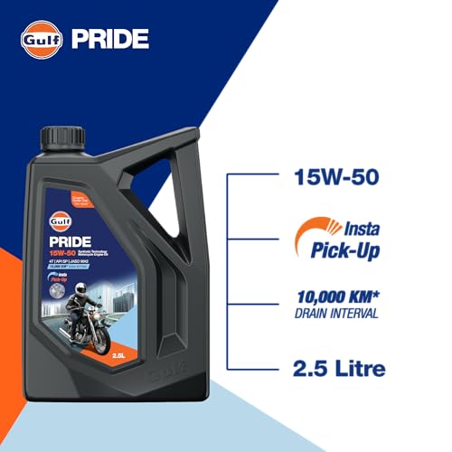 Image of Gulf Pride 4T Ultra Plus 15W50 2 Wheeler Bike High Performance Synthetic Technology Engine Oil [2.5 L]