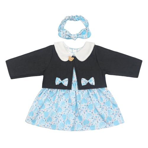 ZWOOS Roupas para bonecas de bebé 50 a 55 cm, conjunto casaco e saia azul compatível com New Born Baby bonecas, presentes para meninas e meninos