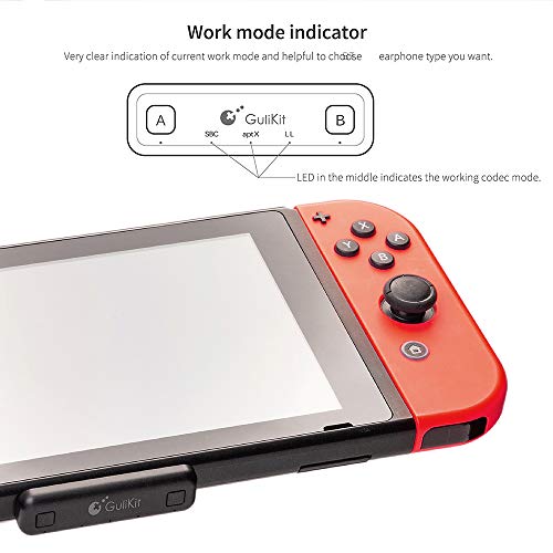 Ajcoflt Adaptador transceptor de baixa latência GuliKit tipo C USB Áudio USB sem fio BT Transceptor