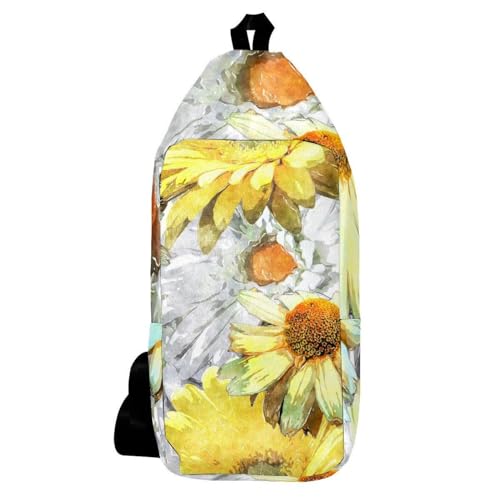 Sac à dos à bandoulière fleurs de camomille aux finitions soignées pour adulte