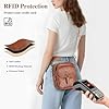 VINBAGGE Handy Umhängetasche Damen Handytasche zum Umhängen RFID-Blockierung mit Geldbörse kleine Handtasche Leder damen Breiter Gurt abnehmbarer Schultergur Braun #1