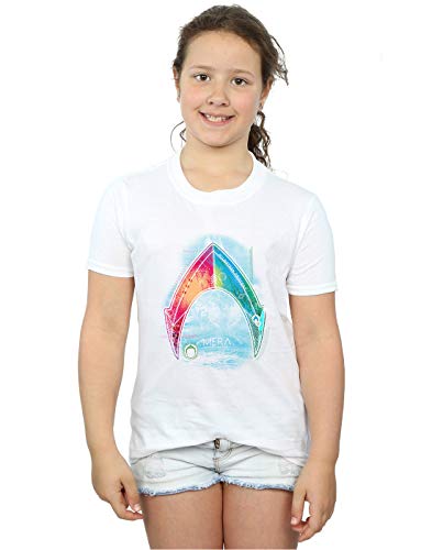DC Comics Girls Aquaman Mera Logo T-Shirt White 7-8 Years