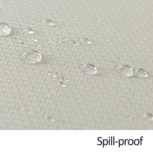 Image of maxmill Rectangle Textured Tablecloth Waterproof Spillproof Wrinkle Free Table Cloth, Kitchen Dining Tabletop Decoration, Fabric Table Cover for Outdoor and Indoor Use, 52 x 70 Inch, Ivory