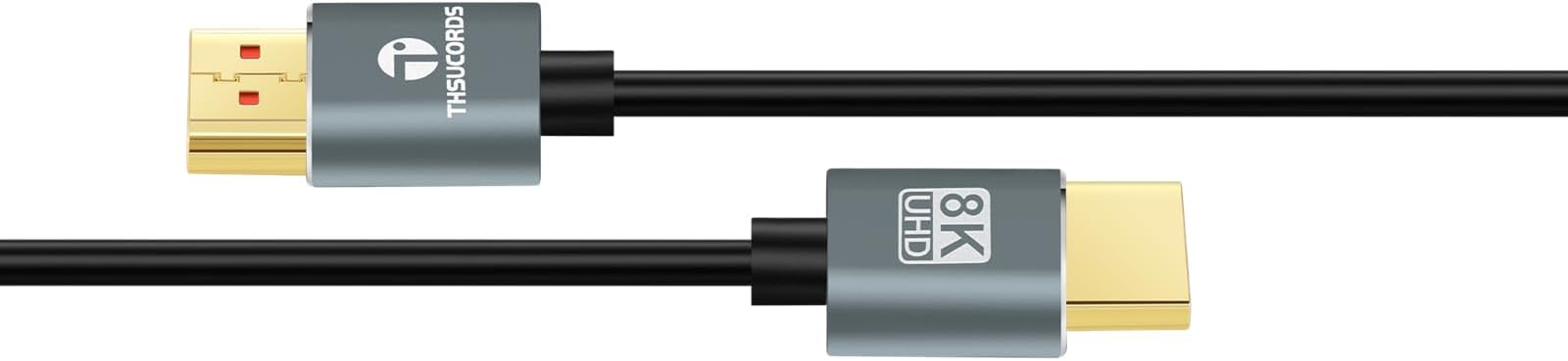 Ultra Thin 8K 4K HDMI Cables 3.3FT, Slim & Flexible Soft High Speed HDMI 2.1 Cord Support 4K@120Hz 8K@60Hz 48Gbps for Roku TV/HDTV/PS5/Blu-ray
