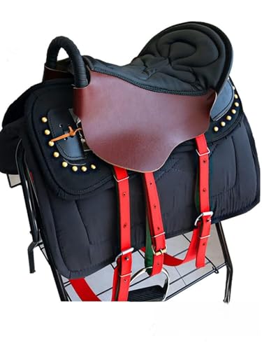 Cojín de asiento de silla de vaca Silla de cuero del apoyabrazos, juego completo de silla de montar, juego de cuero, silla de caballo, arneses, montar, montar, montar, montar, montar Cómodo peso suave