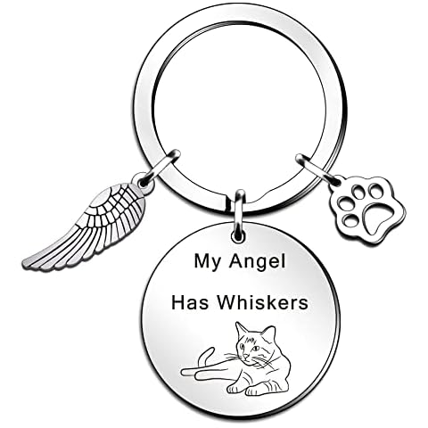 QMVMV Pet Memorial Gifts Sympathy Gift for Cat Lovers in Memory of Cat Keyring Cat Remembrance Gifts Loss of Cat Gift Pet Sympathy Gift for Family Friends Cat Memorial Keyring Cover
