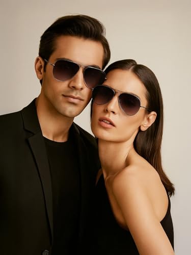 Image of IDEE 100% UV Protected Sunglasses for Unisex | Size- Large | Shape- Aviator | Model- IDS2500