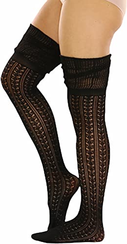 Image of ToBeInStyle Women's Over The Knee Knit Thigh High Warm Socks