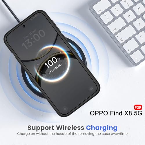 Image of TheGiftKart Hybrid Shockproof Back Cover Case for Oppo Find X8 5G | Hard Back Cover Case for Oppo Find X8 5G (PC & TPU, MagSafe Compatible, Transparent Clear Back, Black Sides)