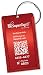 Dynotag Web Enabled Smart Aluminum Convertible Luggage ID Tag + Braided Steel Loop, with DynoIQ & Lifetime Recovery Service (Ruby Red)