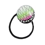 ヘアゴム ガラス玉 白薄黄緑ピンク黒蝶の羽 和柄 日本製 ヘアアクセサリー 女性用 子供用 レディース キッズ