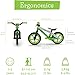 Chillafish Bmxie² Lightweight Balance Bike with Integrated Footrest and Footbrake for Kids Ages 2 to 5 Years, 12-inch Airless Rubberskin Tires, Adjustable Seat Without Tools, Lime