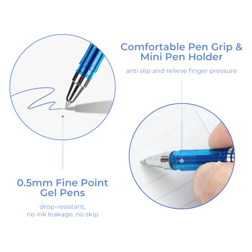 M&G Mini Bolígrafos Gel Punta Fina 0.5mm Azul Pack 12 miniatura 3