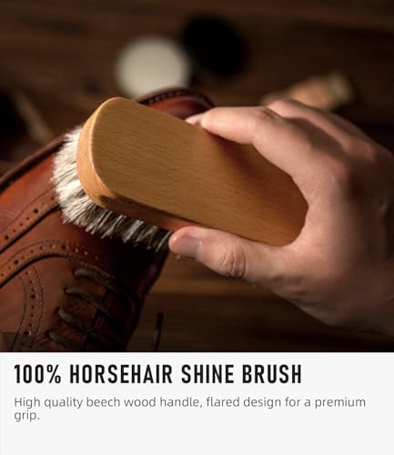 TROCHILINI Shoe Polish Kit Care Set 13PCS Travel-Friendly Shoe Shine Set with Black And Neutral Shoe Polish for Leather Shoe Cleaning Brush Kit Included Shoe Crease Protector - Thumbnail 3