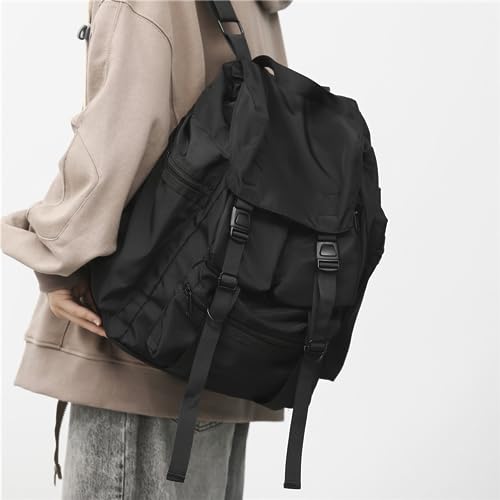 Fashion Large Capacity Backpack Multifunction Men's Waterproof Outdoor Backpack Harajuku Cool Style Backpack (Black)2