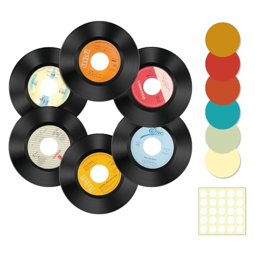 Leptetek 6PCS Real Vinyl Records, Lot of 7' Vinyl Records for Crafts & Decoration, Vintage Wall...