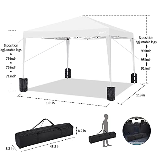 Image of COBIZI 10x20 Pop up Canopy Tent for Parties, Carry Bag,6Walls,4Sandbags g