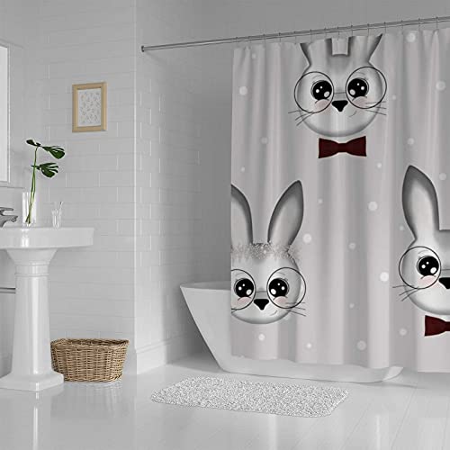 Rideau de douche lapin CHEHONG en polyester lavable 182x183 cm - 4
