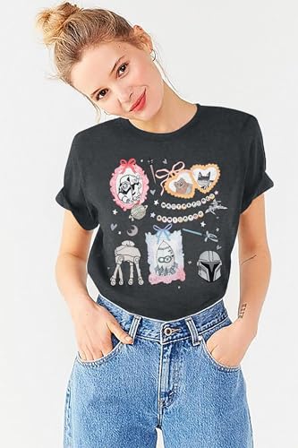 Image of FRYAID Women May The Power Be with You Graphic T Shirt Short Sleeve Casual Tops Summer Fun Vacation Shirt Soft Casual Fit