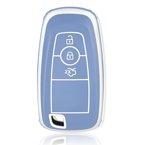 Coque de clé Ford Transit Ranger et Focus en TPU bleu pour protection de clef de voiture anti-choc