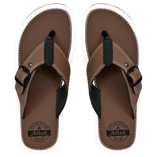 ALTEK Men Brown Flip Flop Slippers - Image 4