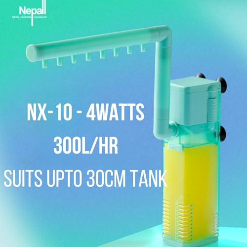 Image of Nepall 3 in 1 Ultra Silent Water Fall Type Aquarium Fish Tank Internal Bio- Sponge Filter with Aeration, Oxygenation and Rainfall for Fish Tank (NX-30 |22 Watts| 1000L /Hr | Suits Upto 3Feet Tank)