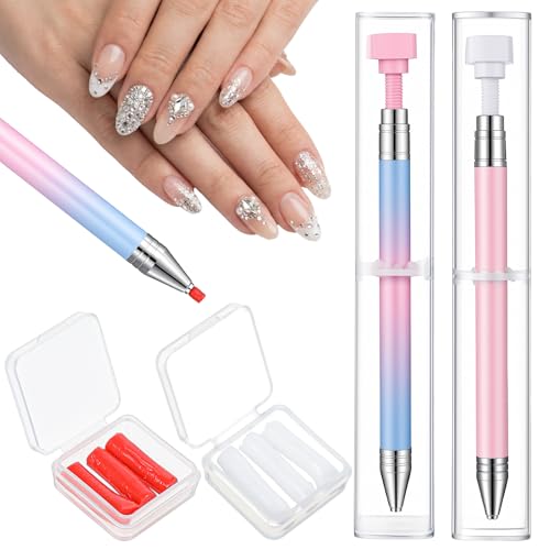 Tucnoeu Diamond Art Pens Set - 2 PCS Diamond Art Pen Refillable Wax Pen for Diamonds Automatic Refillable Wax Pens Gradient Blue & Pink