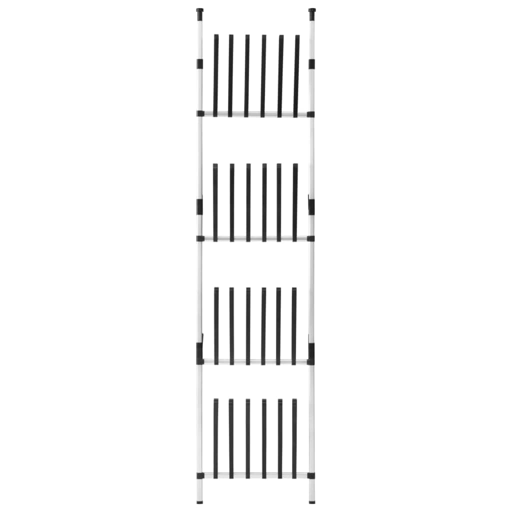 Teleskop-Stiefelregal mit Stangen Aluminium, Schuh Regal Schuhständer Shoe Rack Schuhkommode Geeignet für Schlafzimmer Flur Hotel Garderobe