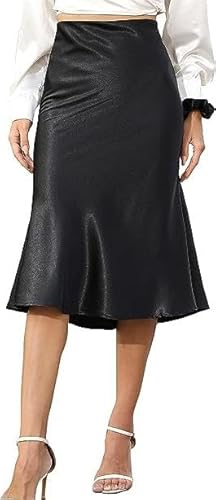 Alcea Rosea High Waist Midi Satinrock