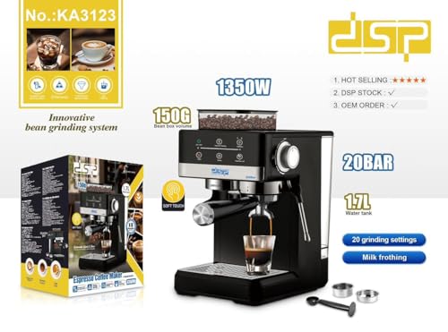 DSP-Professional-Coffee-Machine-Stainless-Steel-Home-Use-Espresso-Coffee-Maker-17L-20bar-Espresso-Coffee-Maker-1350W-with-innovative-150g-bean-Grinding-system-KA3123