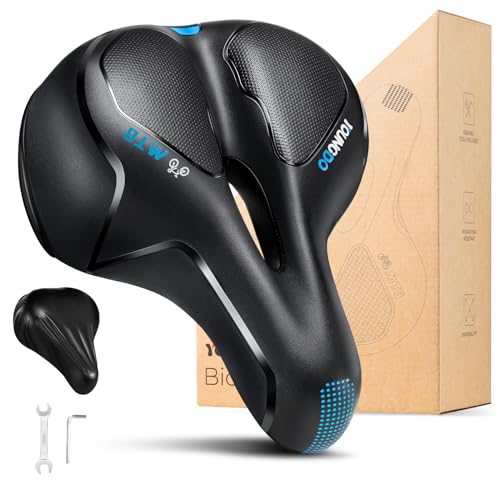 YOUNGDO Fahrradsattel, Gel Fahrradsitz, Fahrrad Sattel [Trekking] für Damen & Herren, Ergonomisch Sattel mit wasserdichte Abdeckung und Nachtreflexstreifen, atmungsaktiv Bike Saddle/Bicycle Seat Blau