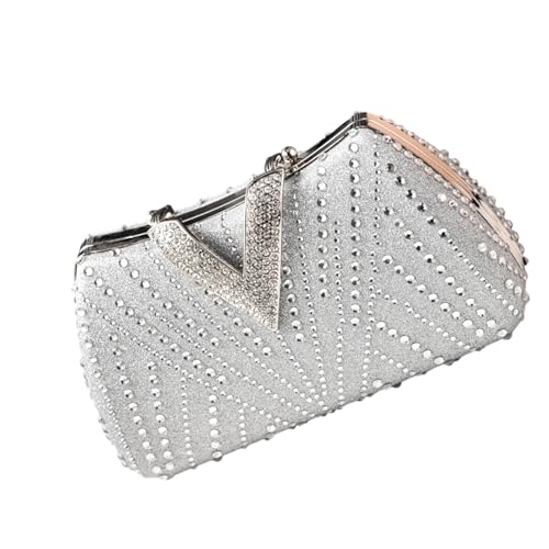 Sac de soirée en strass rigide avec finitions luxe et chaîne épaule