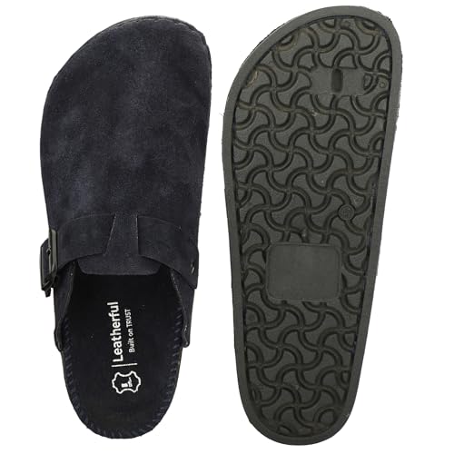 Image of Premium Orthopedic Suede Leather Mules, Lightweight Slip-On Design with Anti-Skid Sole, Cushioned Footbed, Pain-Free Comfort for Indoor Outdoor Use