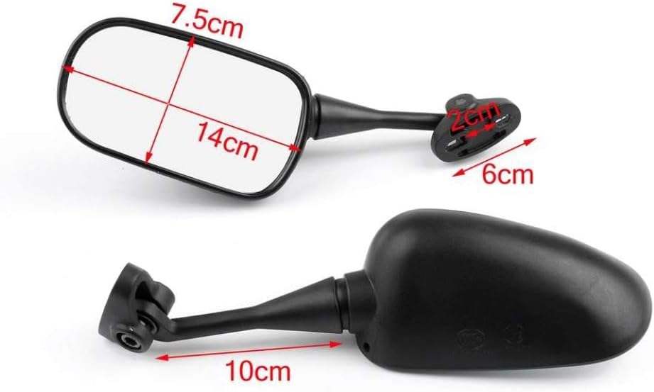 Pair Of Motorcycle Rear View Mirrors Compatible With VTR1000 98 06 CBR600 CBR600F4i 01 07