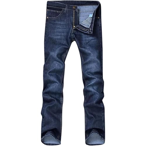 Men's Classic Relaxed Fit Jean Lightweight Straight Leg Washed Denim Jeans Retro Distressed Loose Fit Jean Pants