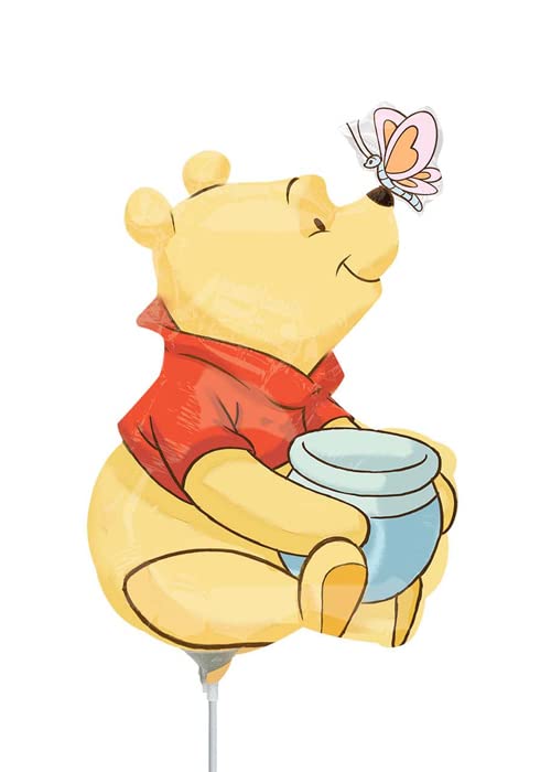 Mini Winnie The Pooh Inflated Party Air Filled Balloon on Stick 14"